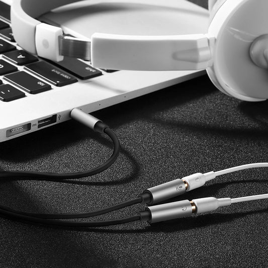 Adaptor Audio 3.5mm - 2 x 3.5mm UGREEN AV141, 0.2m, Negru
