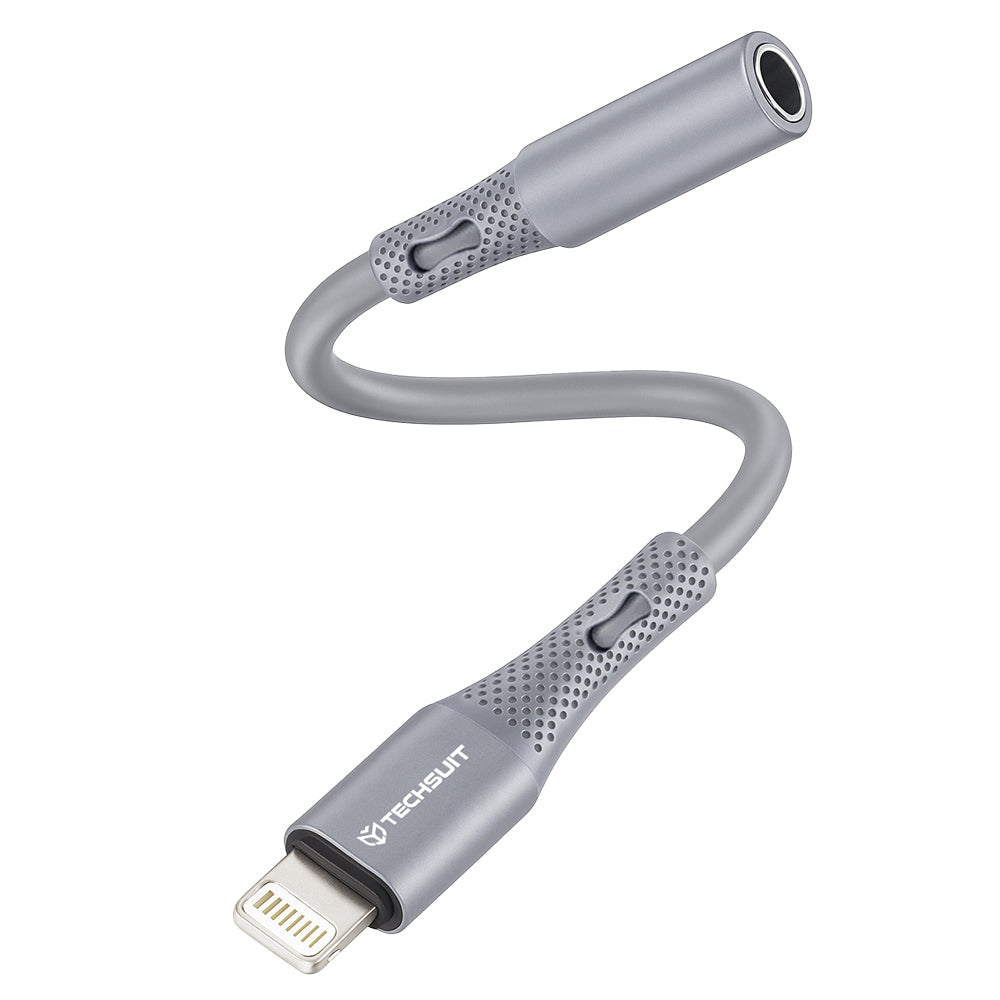 Adaptor Audio Lightning - 3.5mm Techsuit AC2 SoundFlex, Gri