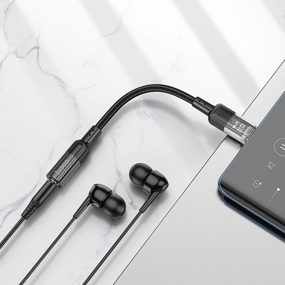 Adaptor Audio USB-C - 3.5mm HOCO LS37, Negru
