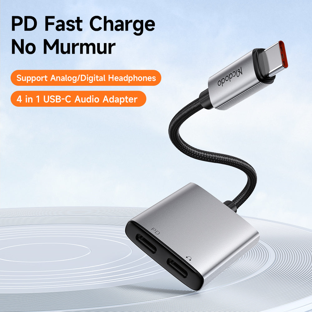 Adaptor Audio USB-C - USB-C / USB-C McDodo CA-5570 Wales, Gri