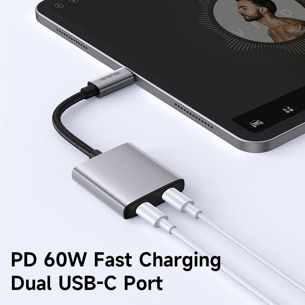 Adaptor Audio USB-C - USB-C / USB-C McDodo CA-5570 Wales, Gri