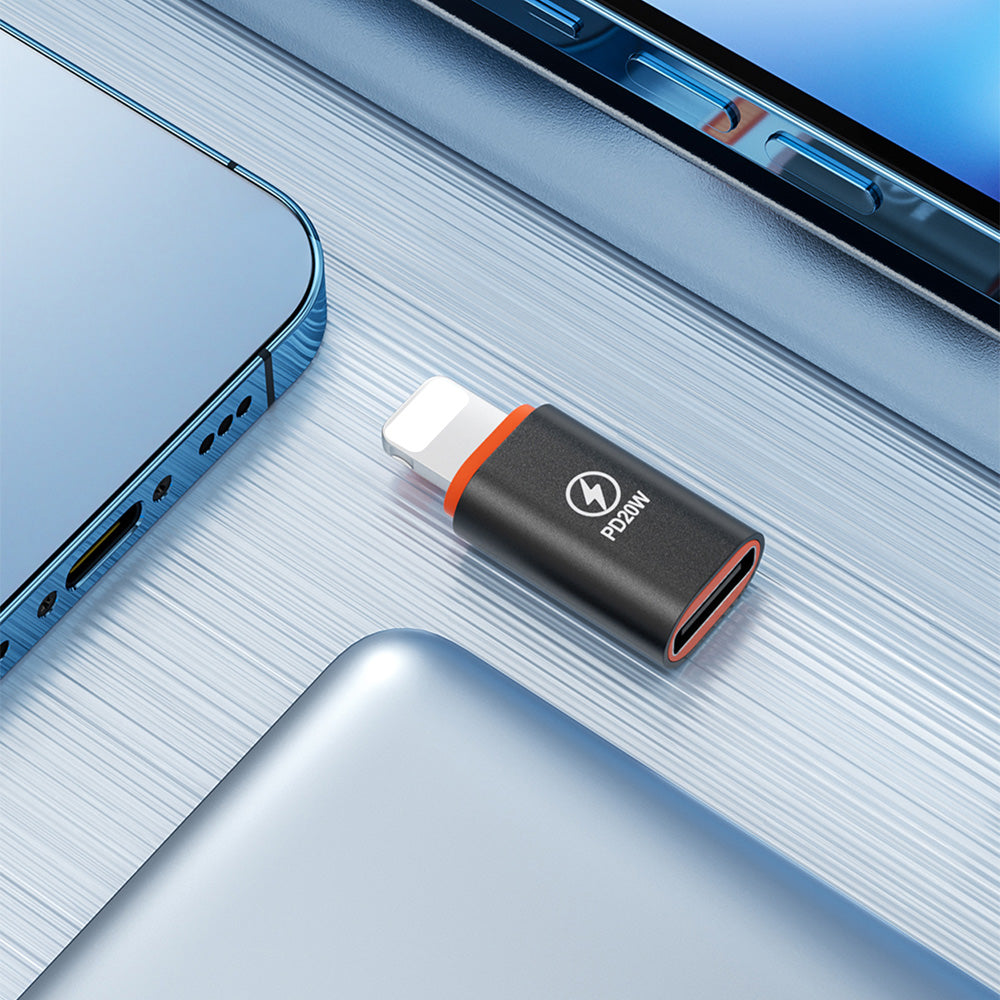 Adaptor Date si Incarcare USB-C - Lightning Techsuit A3 HyperPort, Negru Portocaliu