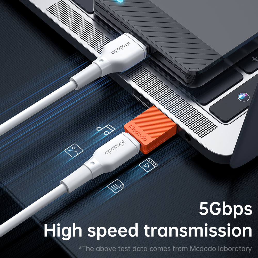 Adaptor Date si Incarcare USB-C - USB-A McDodo OT-6550, Portocaliu
