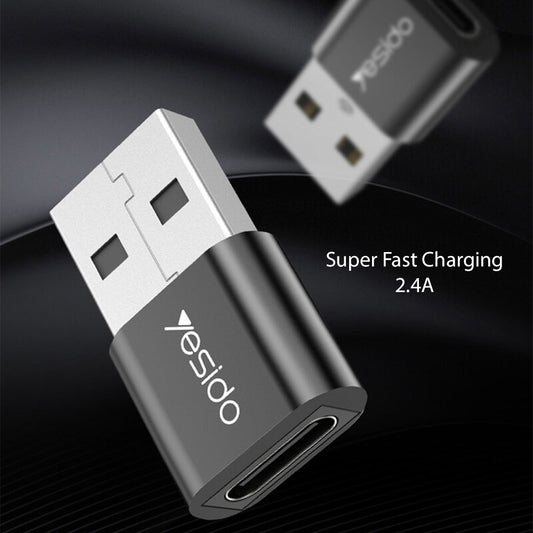 Adaptor Date si Incarcare USB-C - USB-A Yesido GS09, Negru
