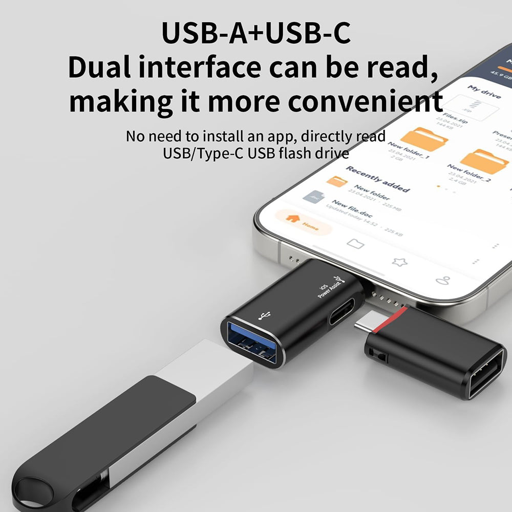Adaptor OTG Lightning - USB-A Techsuit A18 AluVoltX, Negru