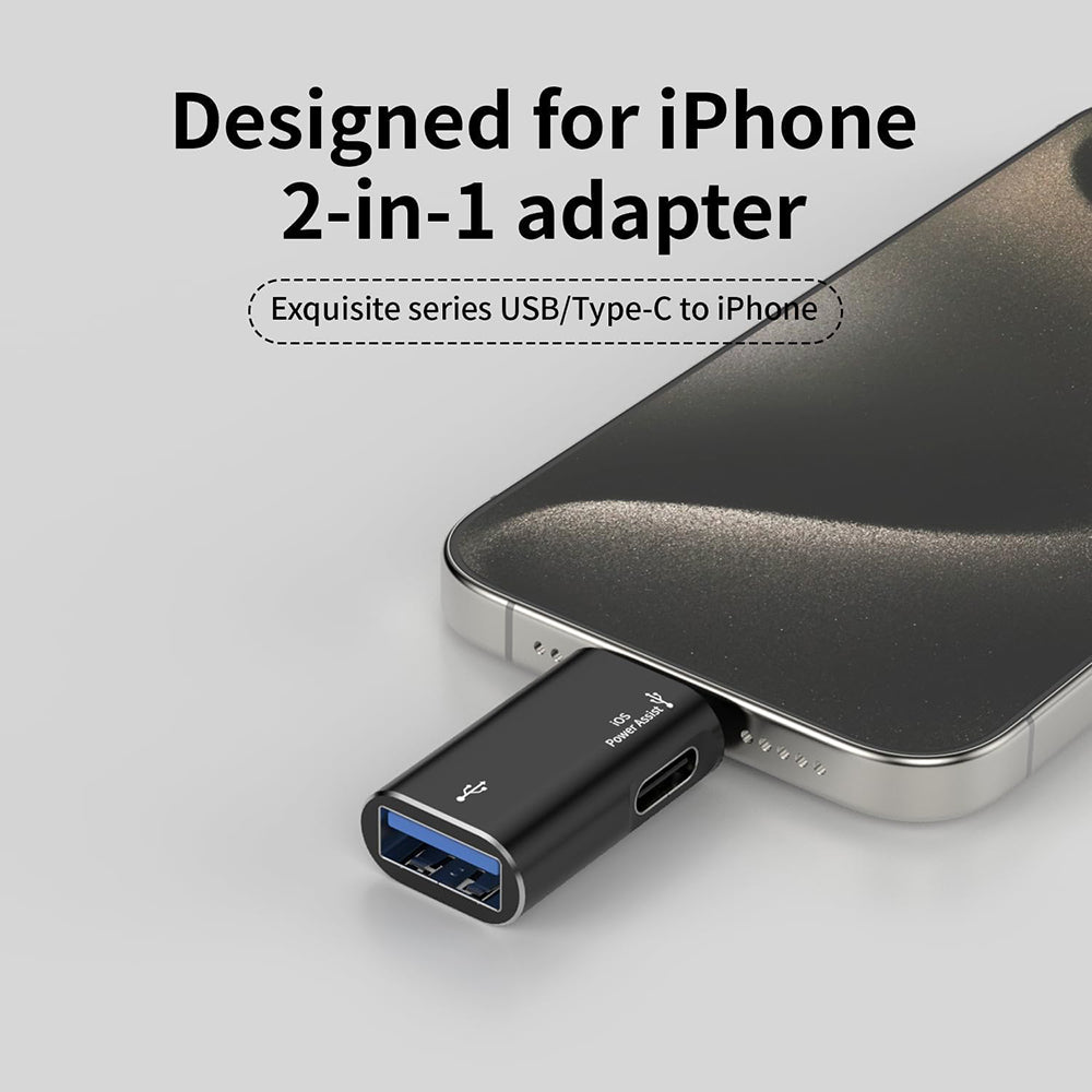 Adaptor OTG Lightning - USB-A Techsuit A18 AluVoltX, Negru
