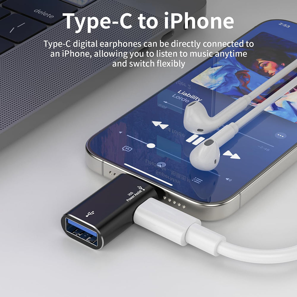 Adaptor OTG Lightning - USB-A Techsuit A18 AluVoltX, Negru