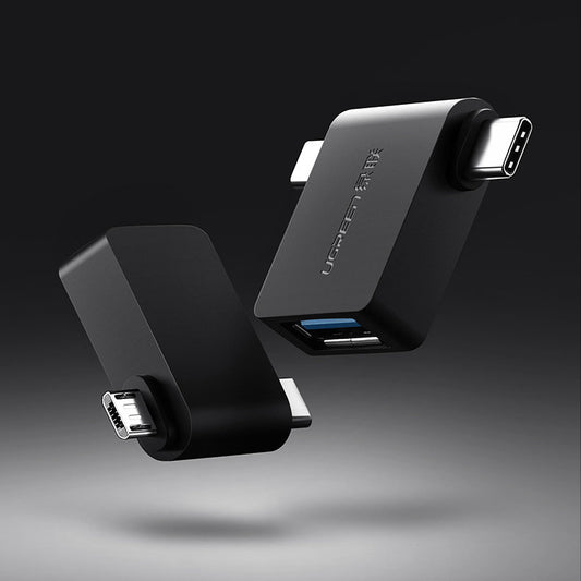 Adaptor OTG microUSB / USB-C - USB-A UGREEN U30453, Negru