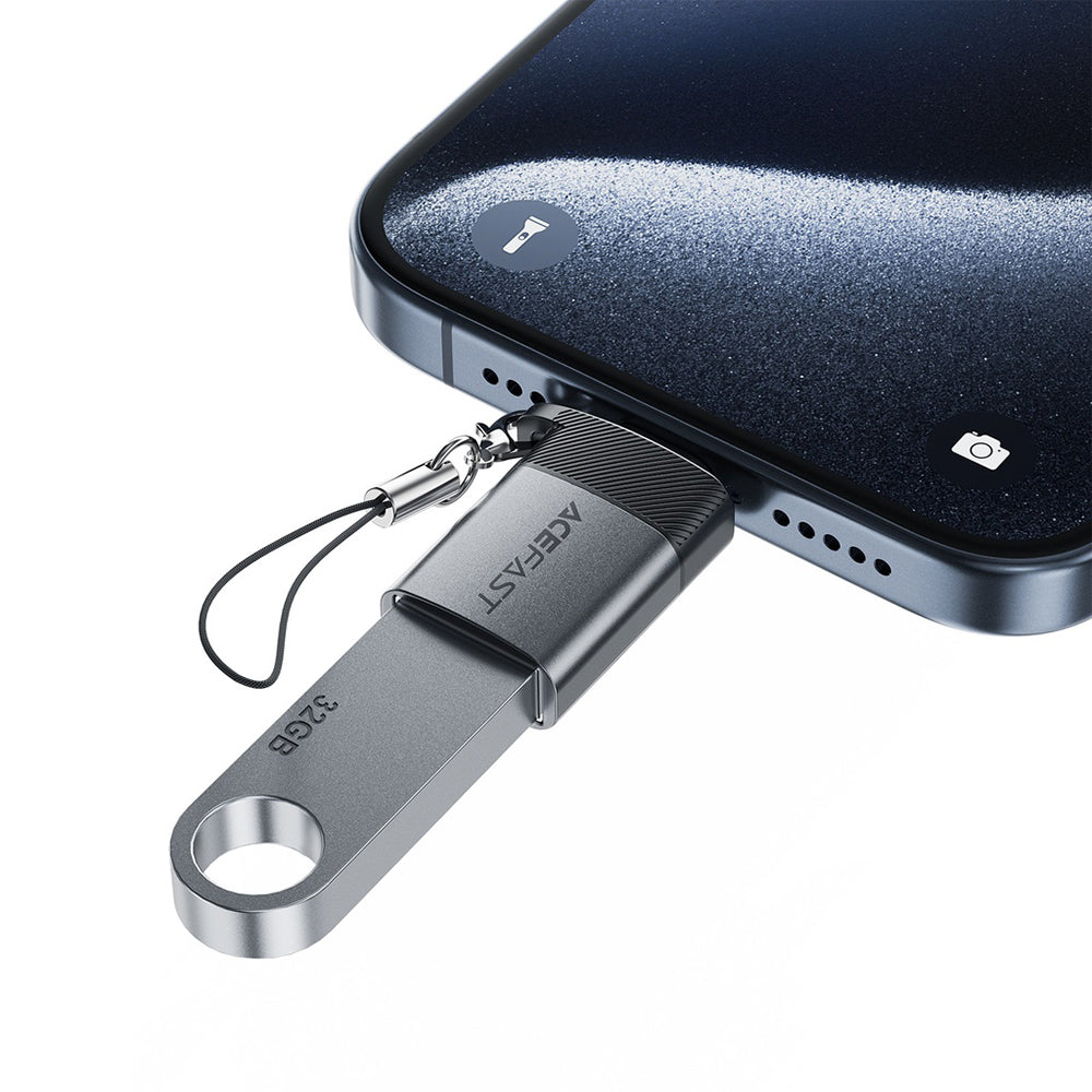 Adaptor OTG USB-C - USB-A Acefast J7, Gri