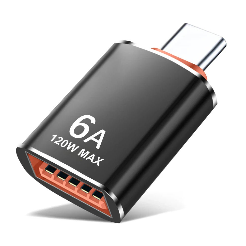Adaptor OTG USB-C - USB-A Techsuit A2 HyperPort, Negru Portocaliu
