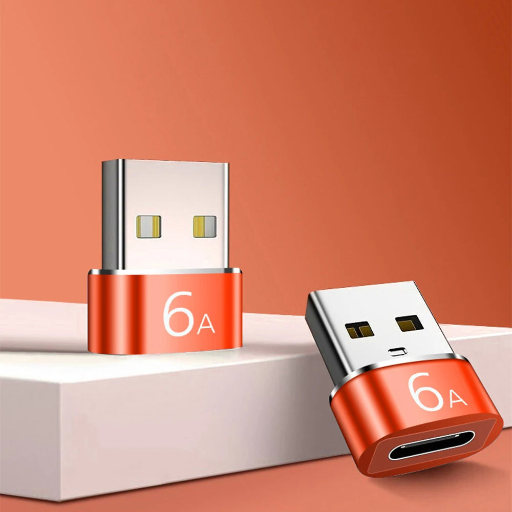 Adaptor Date si Incarcare USB-C - USB-A Techsuit A4 HyperPort, Negru Portocaliu