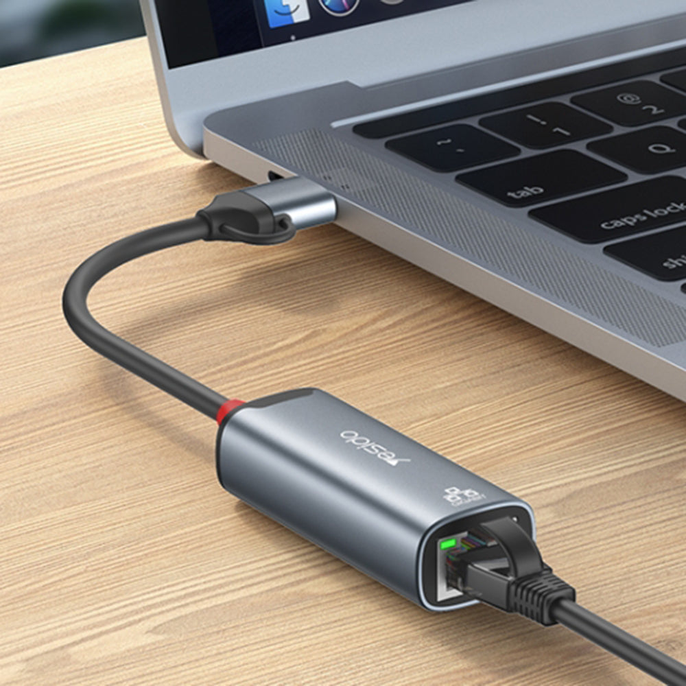 Placa Retea Yesido HB26, RJ45, USB / USB-C, Gri