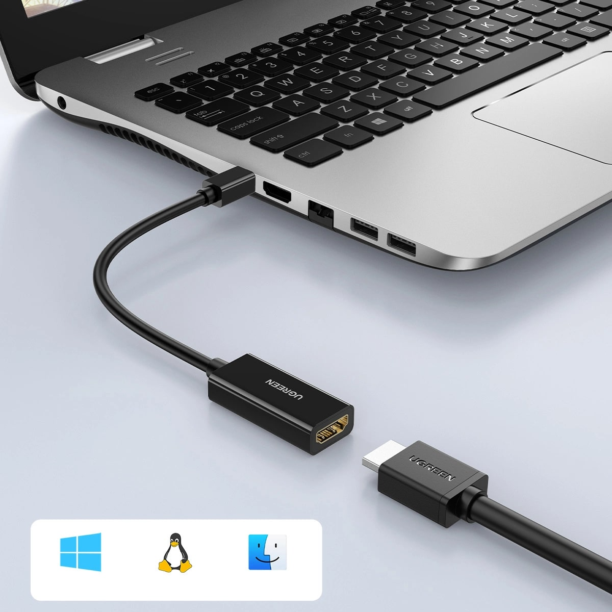 Adaptor Video UGREEN MD112, MiniDisplayPort - HDMI, 4K, Negru