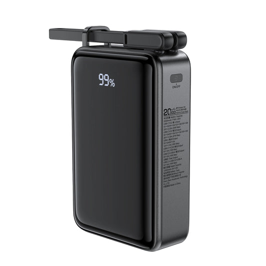 Baterie Externa Acefast M4, 20000mAh, 67W, PD, 1 x USB-A - 2 x USB-C, Neagra