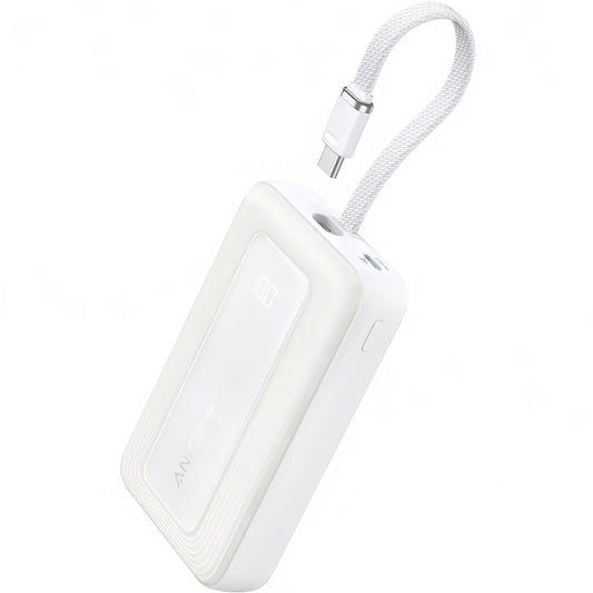 Baterie Externa Anker Zolo, 10000mAh, 30W, QC + PD, 1 x USB-A - 2 x USB-C, Alba A1688H21