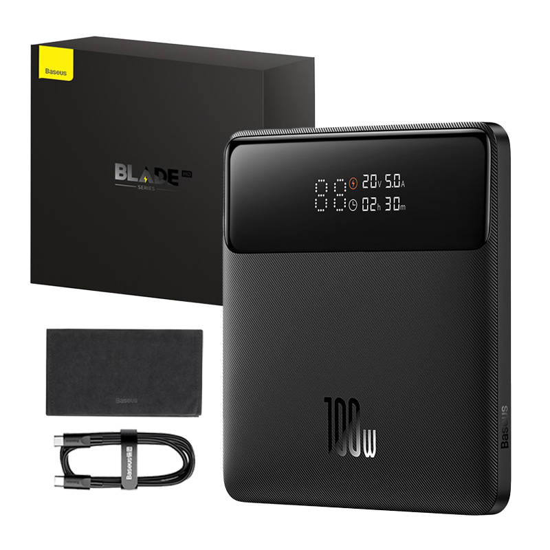 Baterie Externa Baseus Blade HD, 20000mAh, 100W, QC + PD, 2 x USB-A - 2 x USB-C, Neagra PPBL000301