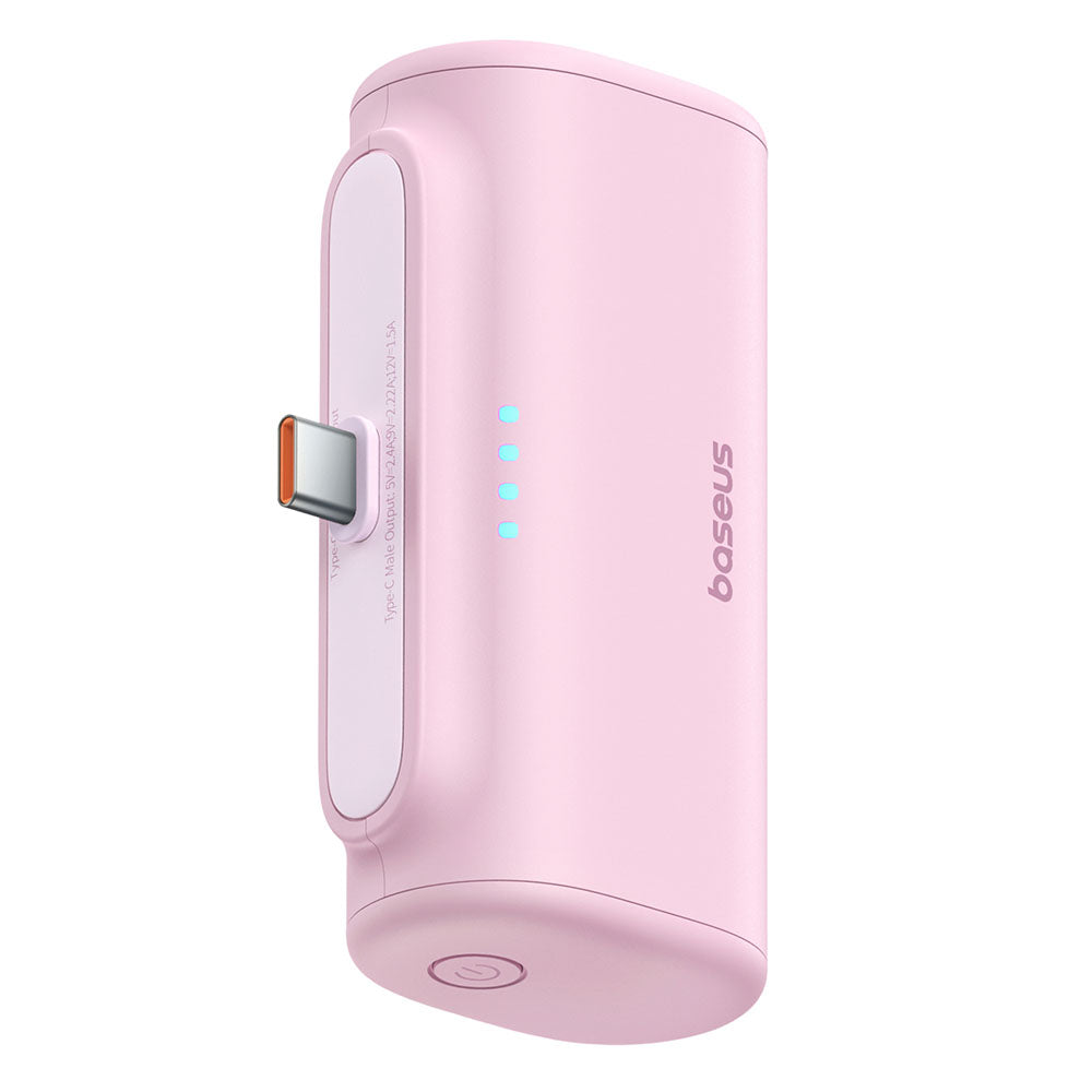 Baterie Externa Baseus Compact, 5000mAh, 20W, PD, 2 x USB-C, Roz P10068306413-00