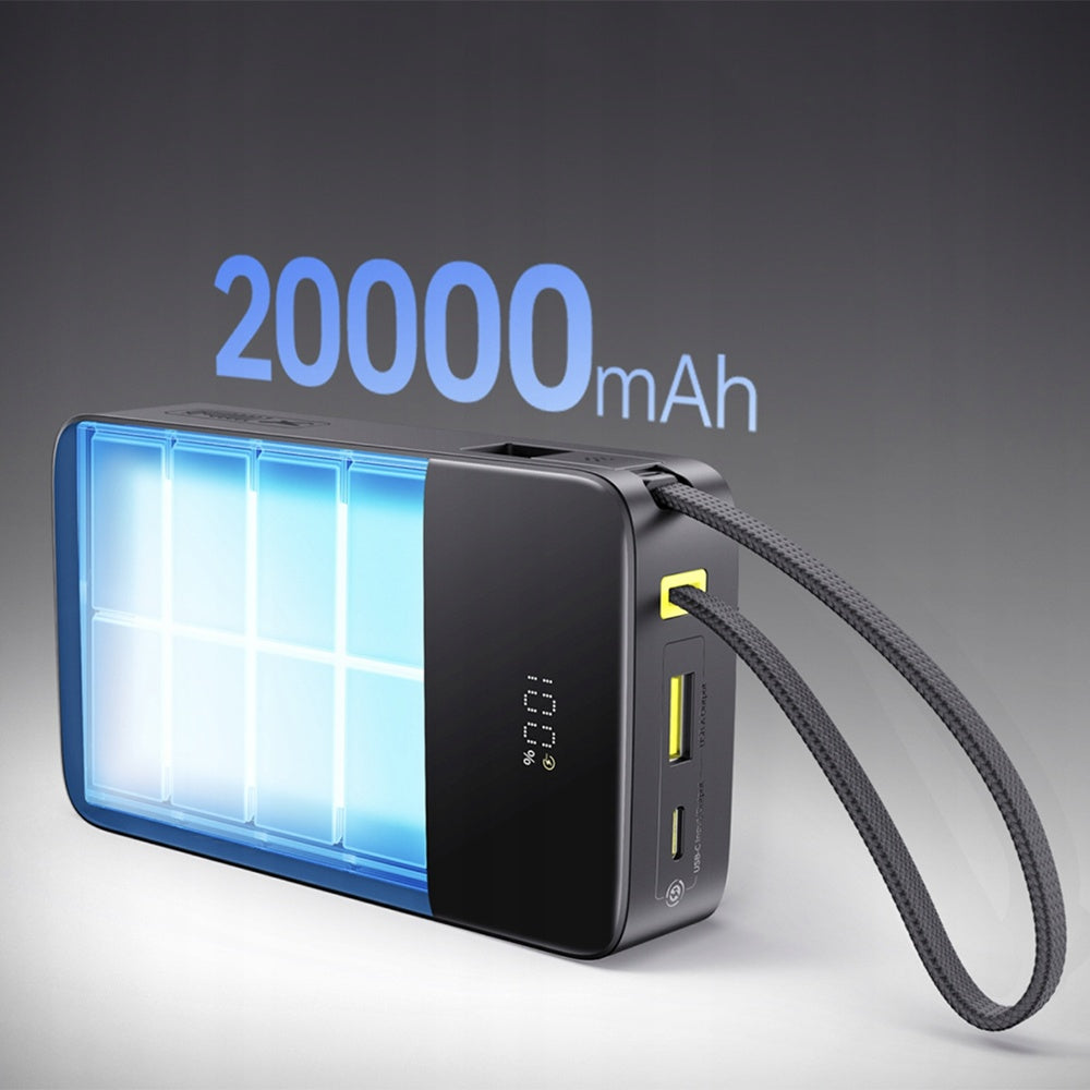 Baterie Externa Baseus EnerFill Bipow2 Pro, 20000mAh, 22.5W, QC + PD, 1 x USB-A - 2 x USB-C, Neagra E0027701