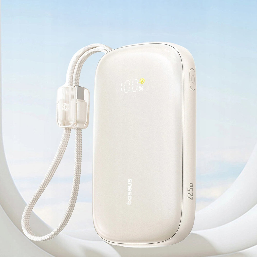 Baterie Externa Baseus EnerFill FC21 Qpow 3 Ultra, 10000mAh, 22.5W, QC + PD, 1 x USB-A - 1 x USB-C, Bej E0027L01