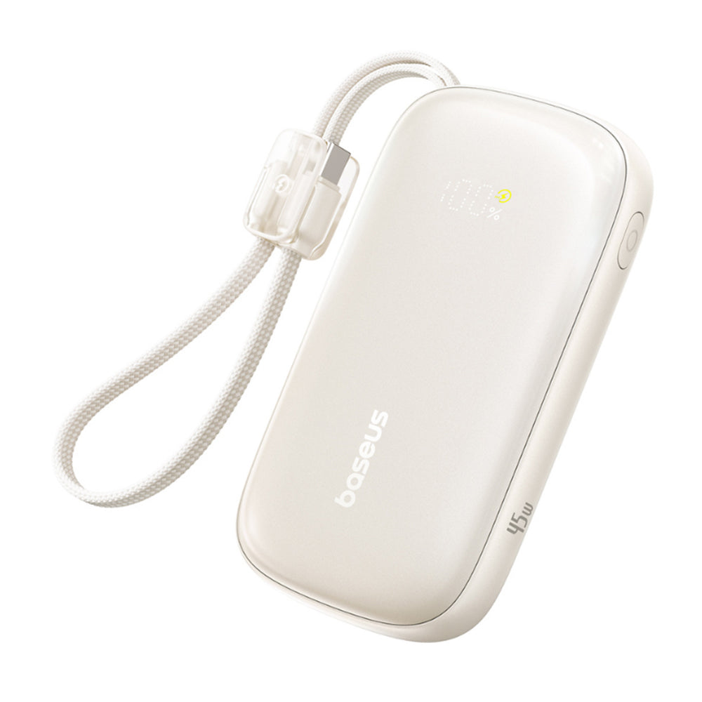 Baterie Externa Baseus EnerFill FC21 Qpow 3 Ultra, 20000mAh, 45W, QC + PD, 1 x USB-A - 1 x USB-C, Bej E0027P01