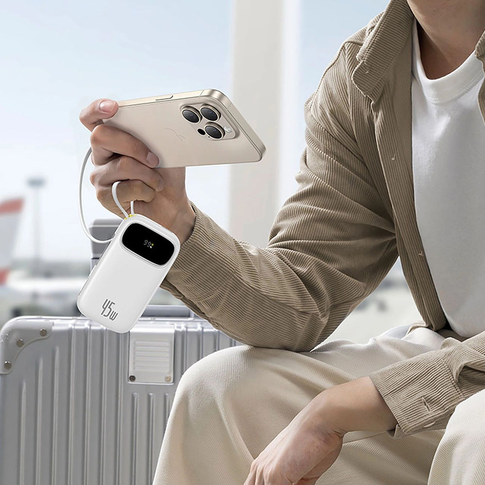 Baterie Externa Baseus EnerFill FC31 Qpow 3, 10000mAh, 45W, QC + PD, 1 x Lightning - 1 x USB-A - 2 x USB-C, Mov E0028C02