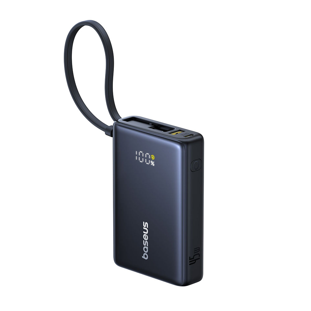 Baterie Externa Baseus PicoGo, 10000mAh, 45W, QC + PD, 1 x USB-A - 2 x USB-C, Neagra P10076803123-00