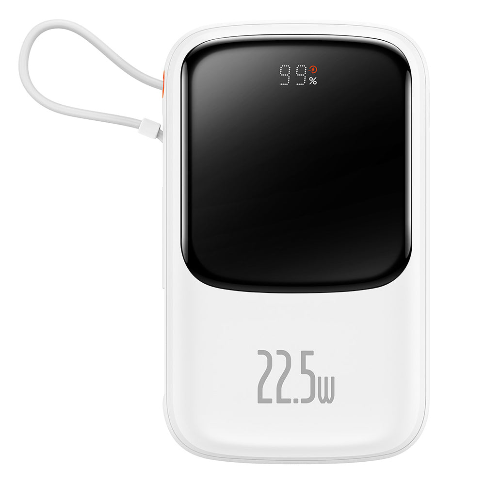 Baterie Externa Baseus Qpow Pro, 10000mAh, 22.5W, QC + PD, 1 x USB-A - 2 x USB-C, Alba PPQD020102