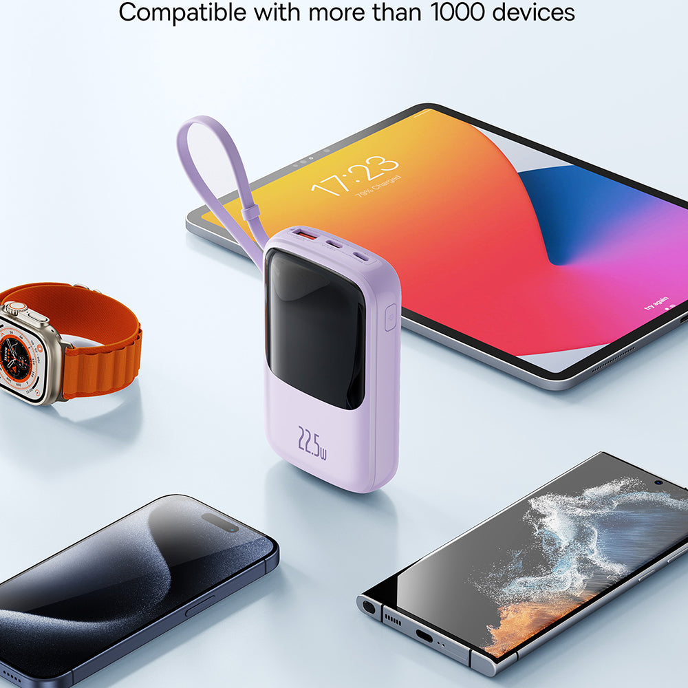 Baterie Externa Baseus Qpow Pro+, 10000mAh, 22.5W, QC + PD, 1 x USB-A - 2 x USB-C, Mov P10067101513-00