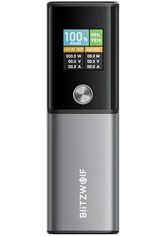 Baterie Externa BlitzWolf BW-P23, 14000mAh, 100W, QC + PD, 1 x USB-A - 1 x USB-C, Gri