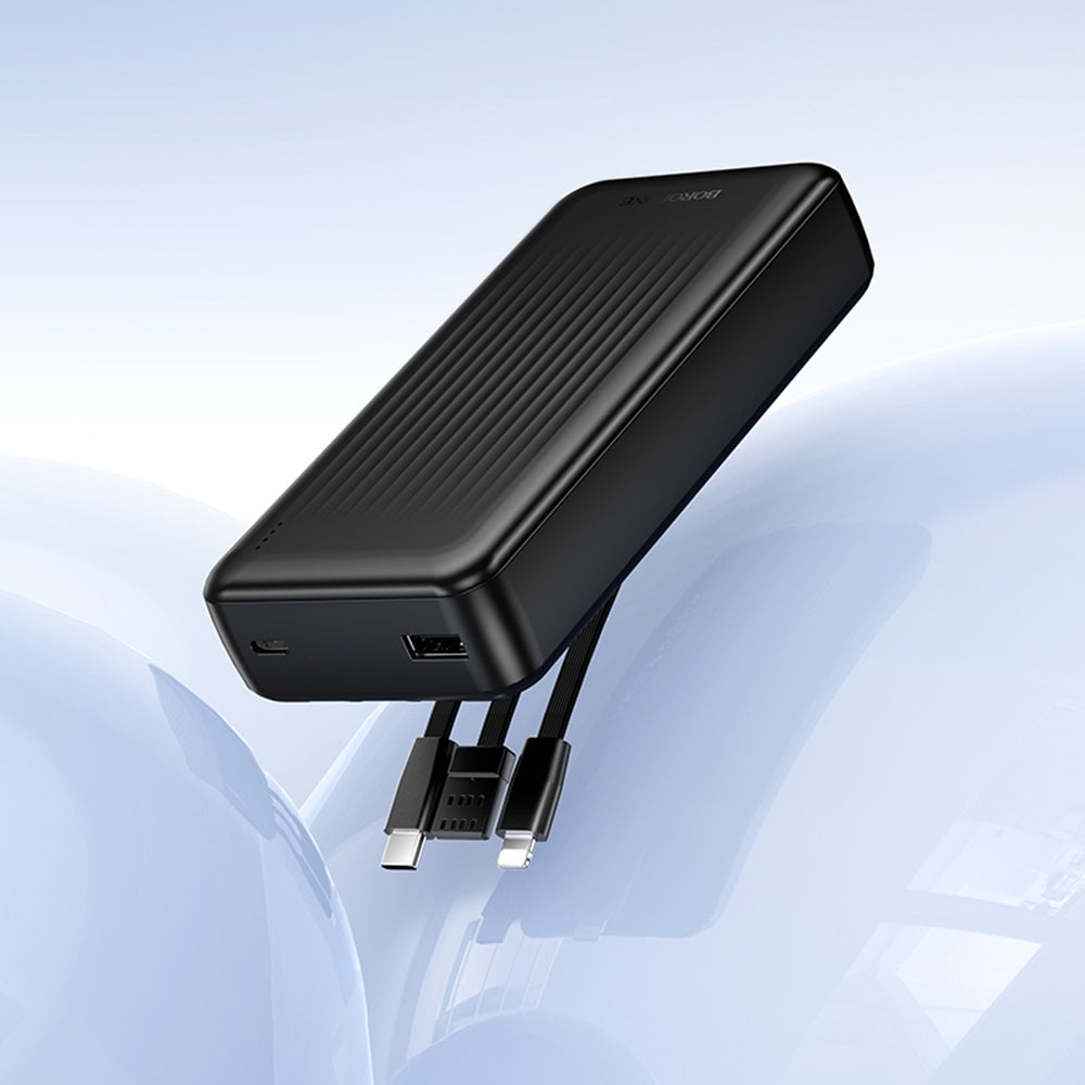 Baterie Externa Borofone BJ79 Clever, 20000mAh, 10W, 1 x Lightning - 1 x USB-A - 1 x USB-C, Neagra