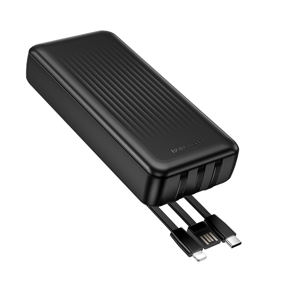 Baterie Externa Borofone BJ79 Clever, 20000mAh, 10W, 1 x Lightning - 1 x USB-A - 1 x USB-C, Neagra
