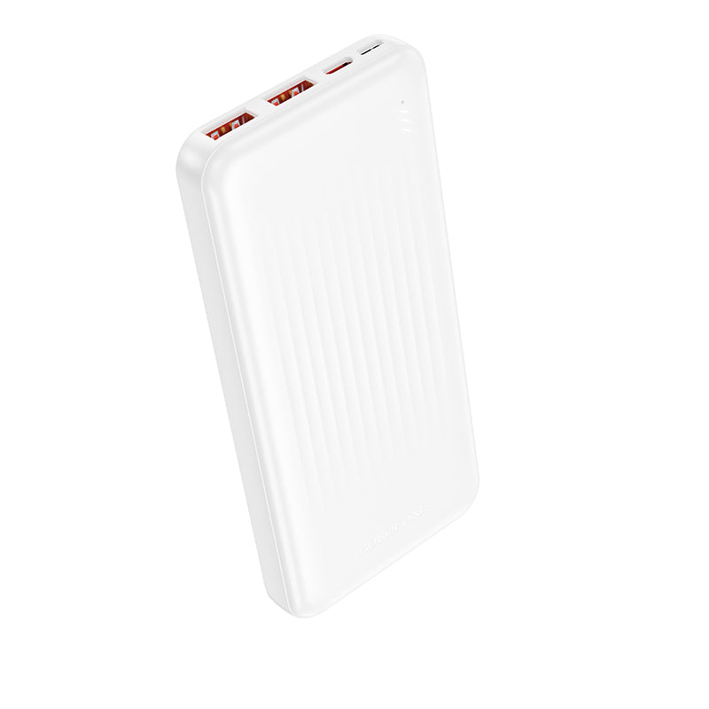 Baterie Externa Borofone BJ80A Clever, 10000mAh, 22.5W, QC + PD, 1 x USB-C - 2 x USB-A, Alba