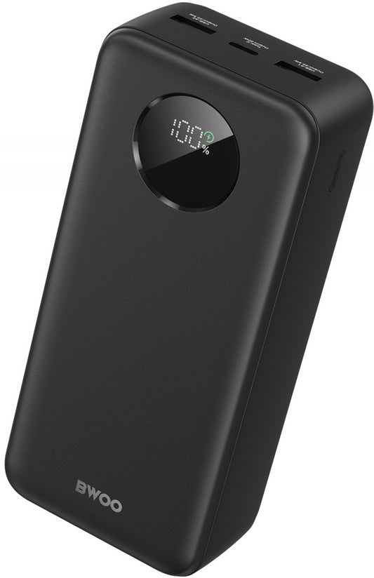 Baterie Externa BWOO BO-P64, 30000mAh, 22.5W, QC + PD, 1 x USB-C - 2 x USB-A, Neagra