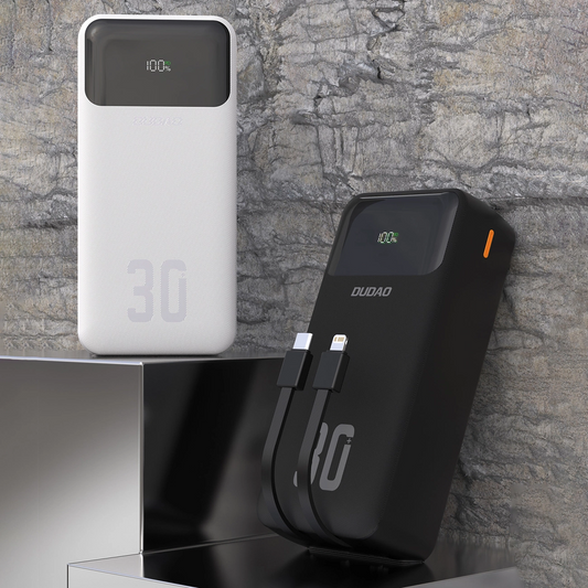 Baterie Externa Dudao K15MAX, 30000mAh, 22.5W, QC + PD, 1 x USB-A - 2 x Lightning - 2 x USB-C, Neagra