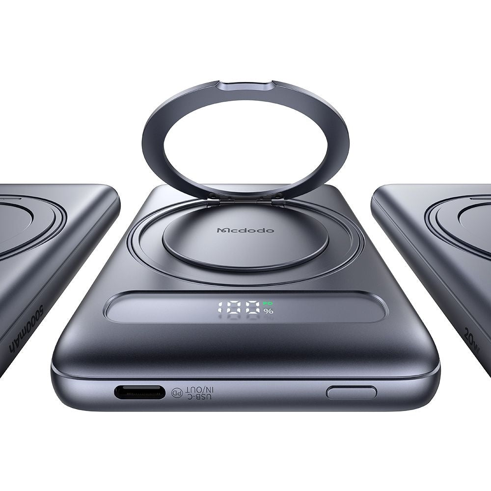 Baterie Externa Wireless McDodo MC-8361 Meta, 5000mAh, 20W, PD + FQI, 1 x QI - 1 x USB-C, Gri