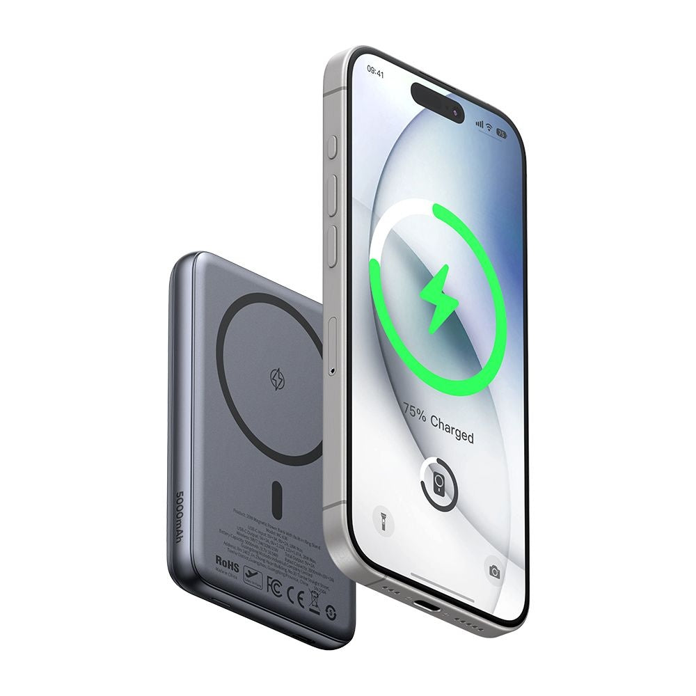 Baterie Externa Wireless McDodo MC-8361 Meta, 5000mAh, 20W, PD + FQI, 1 x QI - 1 x USB-C, Gri
