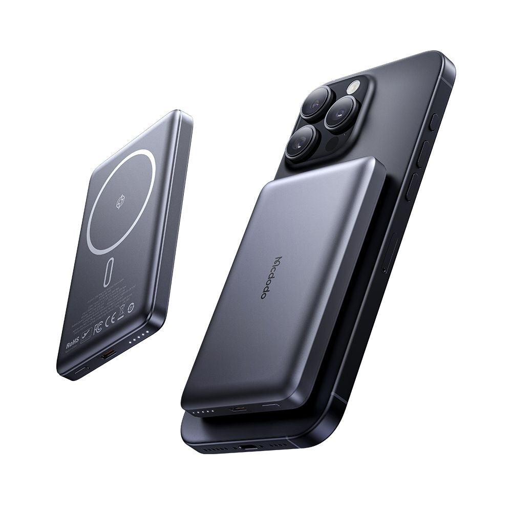 Baterie Externa Wireless McDodo MC-4651 Meta, 10000mAh, 20W, PD + FQI, 1 x QI - 1 x USB-C, Neagra