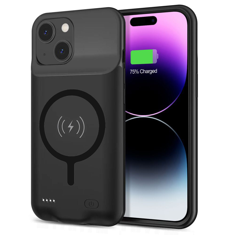 Baterie Externa Tip Husa Wireless Techsuit Power Pro Battery pentru Apple iPhone 15, 7000mAh, Neagra