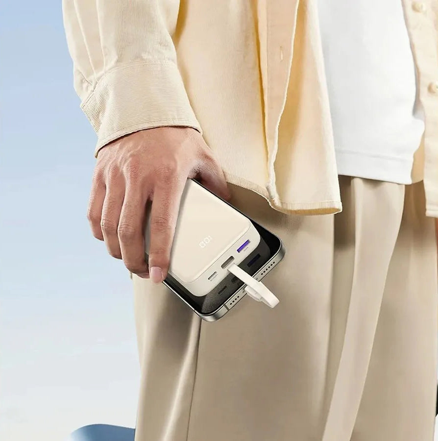 Baterie Externa UGREEN PB521, 20000mAh, 30W, QC + PD, 1 x USB-A - 2 x USB-C, Alba