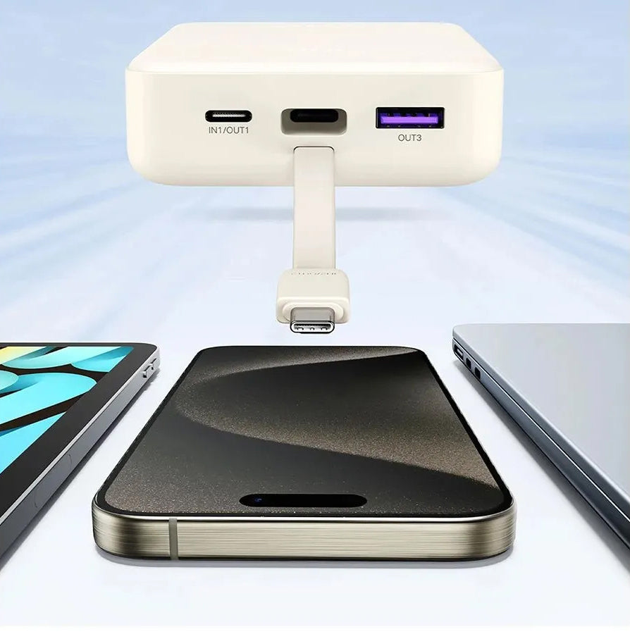 Baterie Externa UGREEN PB521, 20000mAh, 30W, QC + PD, 1 x USB-A - 2 x USB-C, Alba