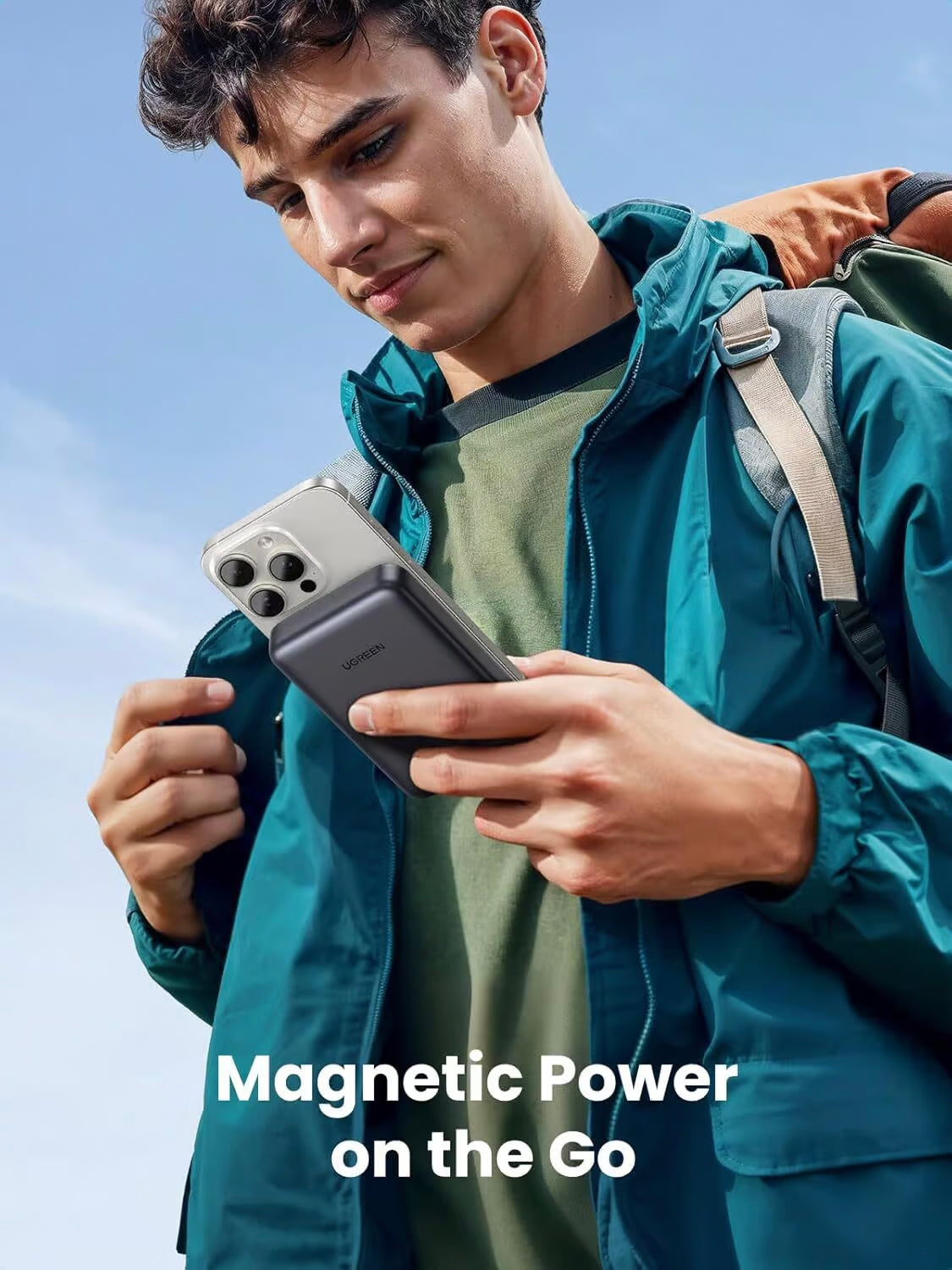 Baterie Externa UGREEN PB761, 10000mAh, 30W, PD + FQI, 1 x QI - 1 x USB-C, Gri