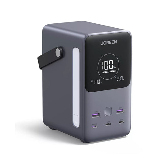 Baterie Externa UGREEN PB770, 48000mAh, 300W, QC + PD, 2 x USB-A - 3 x USB-C, Gri