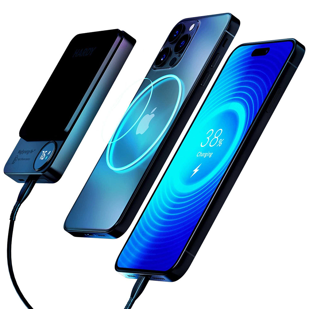 Baterie Externa Wireless 3MK MagSynergy Ni+, 5000mAh, 22.5W, PD + FQI, 1 x QI - 1 x USB-C, Neagra