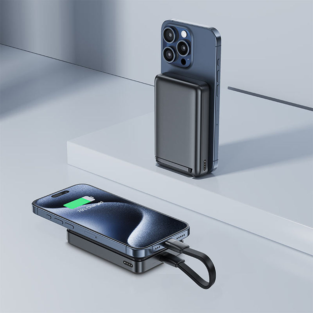 Baterie Externa Wireless Acefast M11, 10000mAh, 30W, PD + FQI, 1 x QI - 1 x USB-C, Neagra