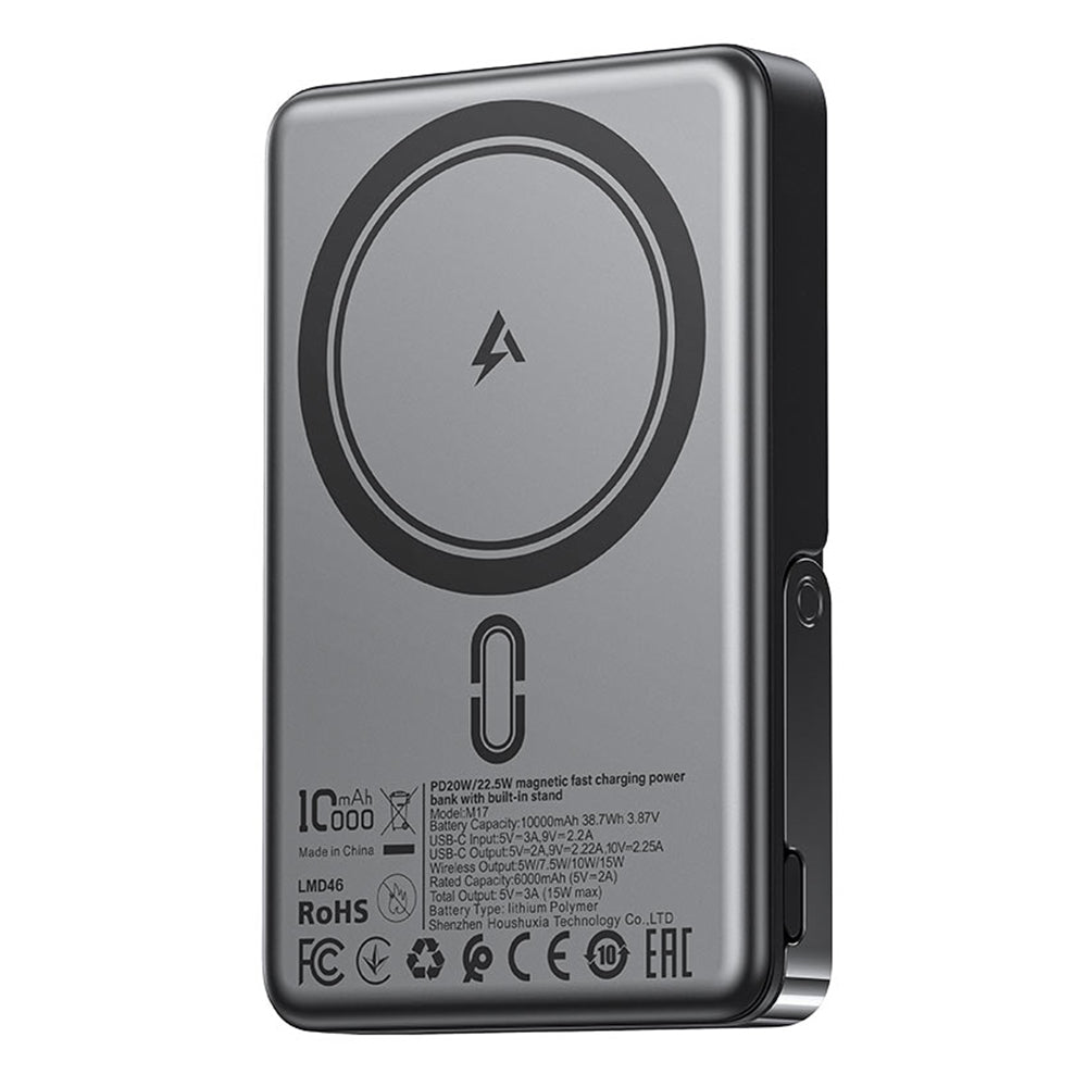 Baterie Externa Wireless Acefast M17, 10000mAh, 22.5W, PD + FQI, 1 x QI - 1 x USB-C, Neagra