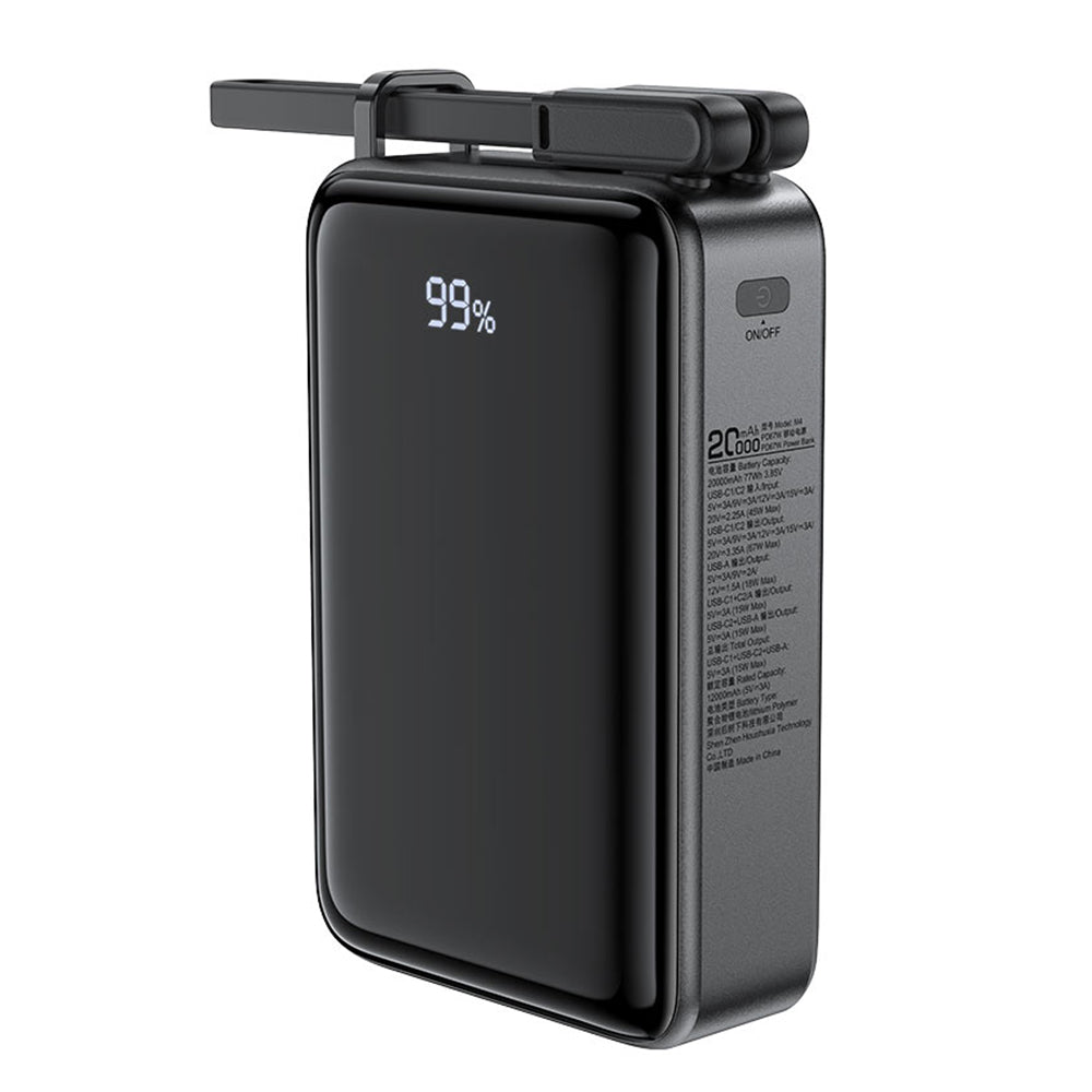 Baterie Externa Acefast M4, 20000mAh, 67W, PD, 1 x USB-A - 2 x USB-C, Neagra