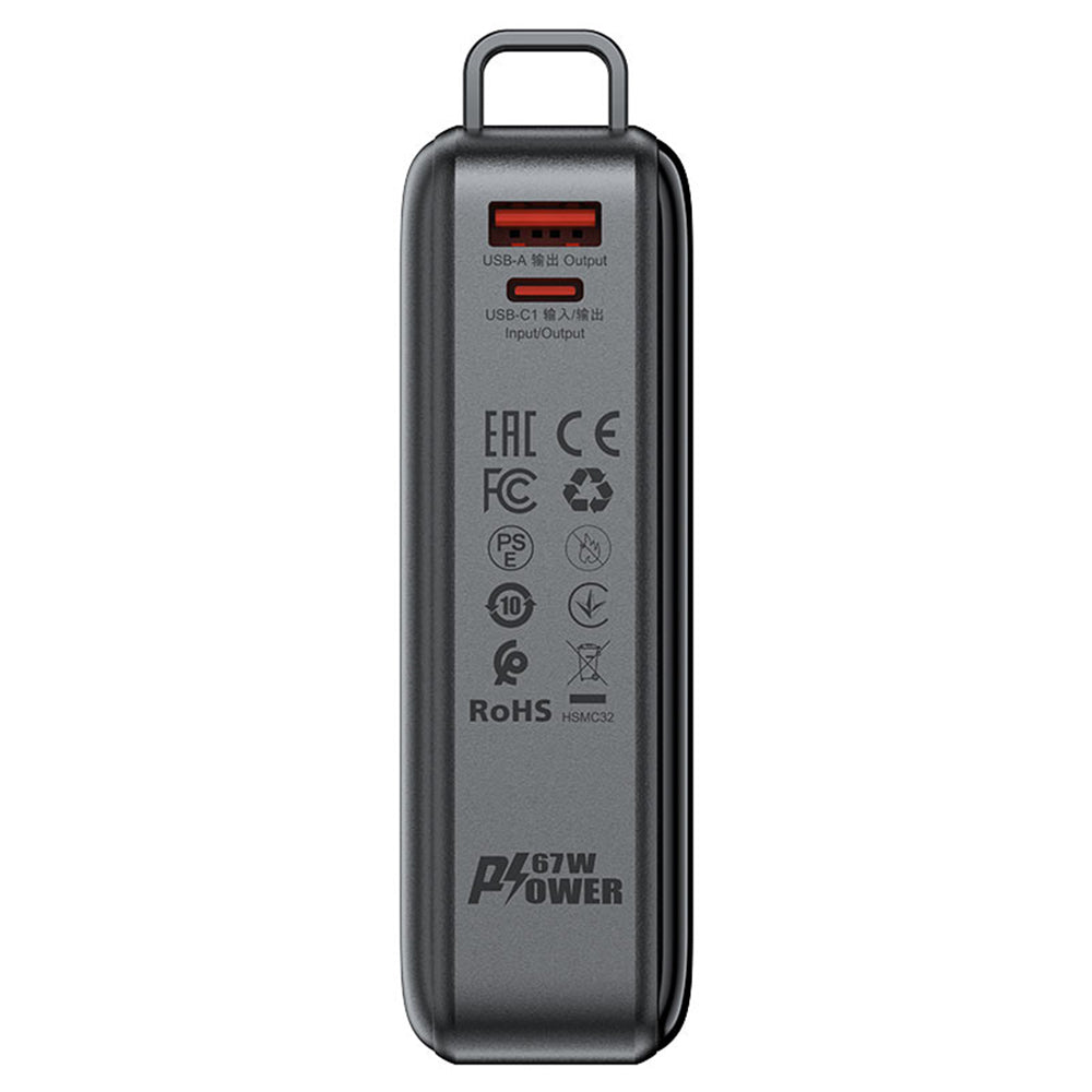 Baterie Externa Acefast M4, 20000mAh, 67W, PD, 1 x USB-A - 2 x USB-C, Neagra
