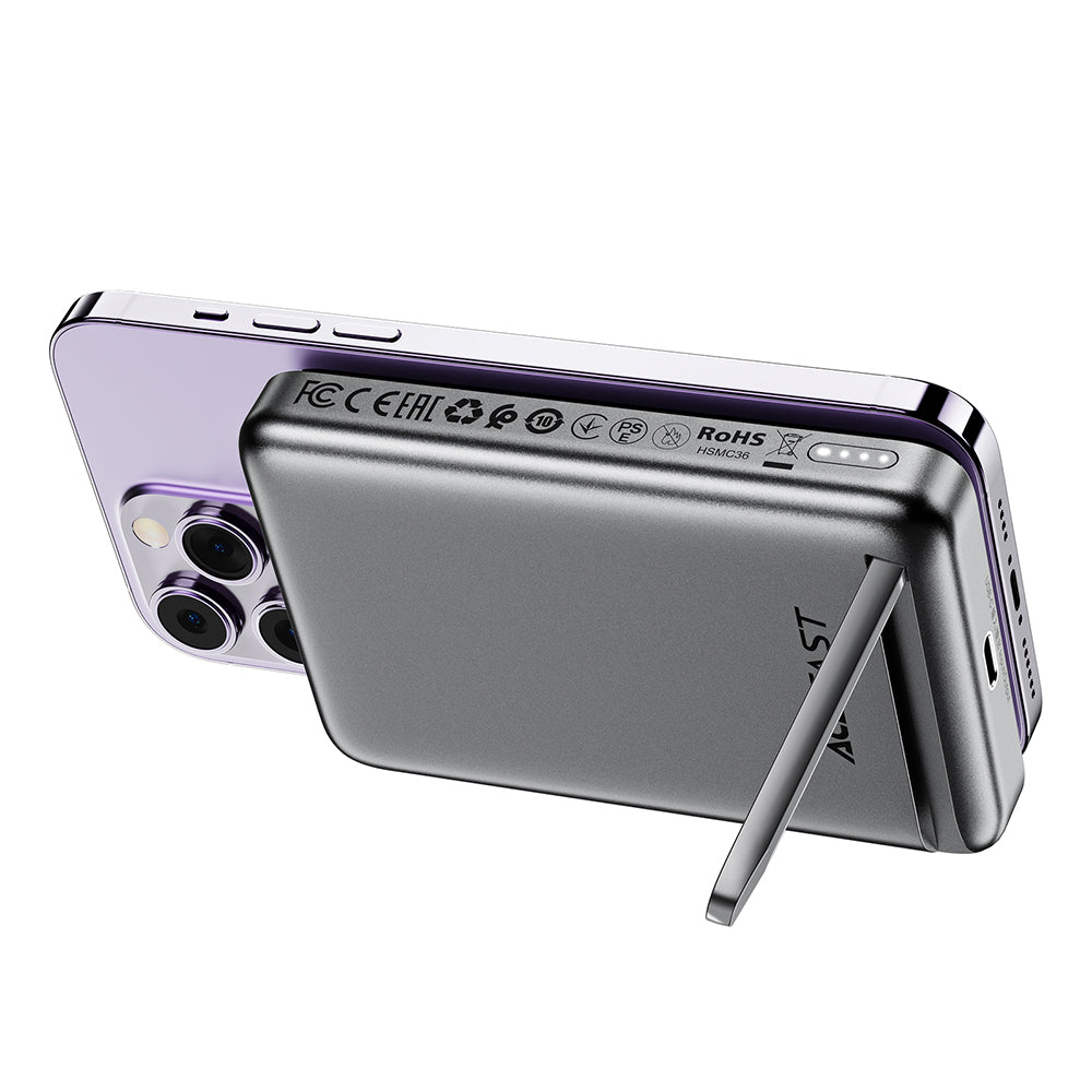 Baterie Externa Wireless Acefast M6, 10000mAh, 20W, PD + FQI, 1 x QI - 1 x USB-C, Neagra