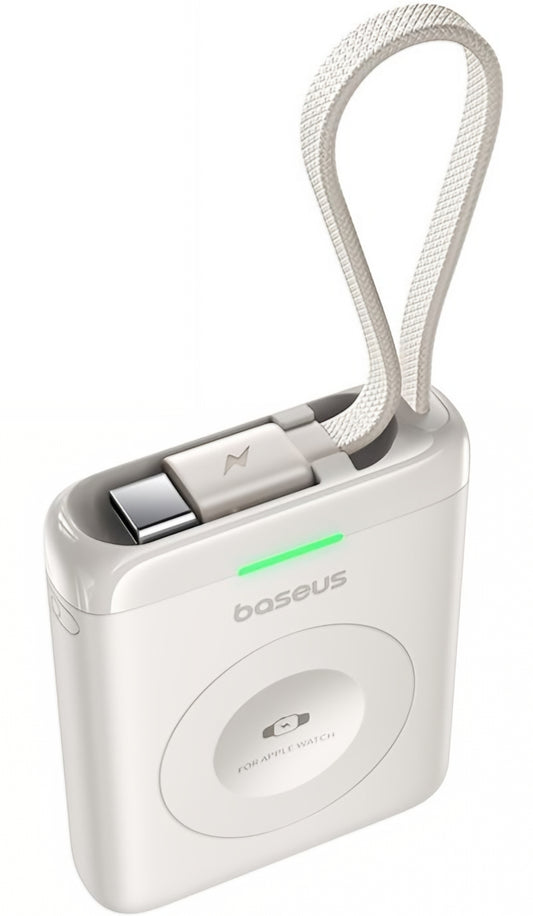 Baterie Externa Wireless Baseus EnerFill FW11 pentru Apple Watch Series, 1640mAh, 5W, 1 x QI, Alba E0205302