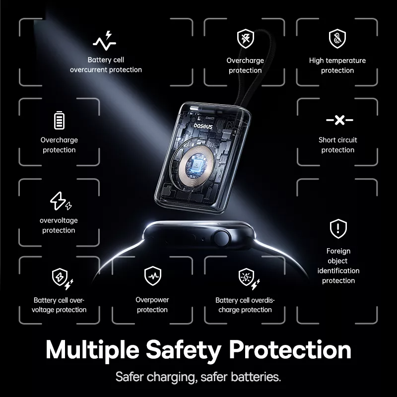 Baterie Externa Wireless Baseus EnerFill FW11 pentru Apple Watch Series, 1640mAh, 5W, 1 x QI, Neagra E0205301